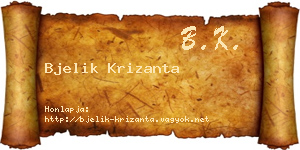 Bjelik Krizanta névjegykártya